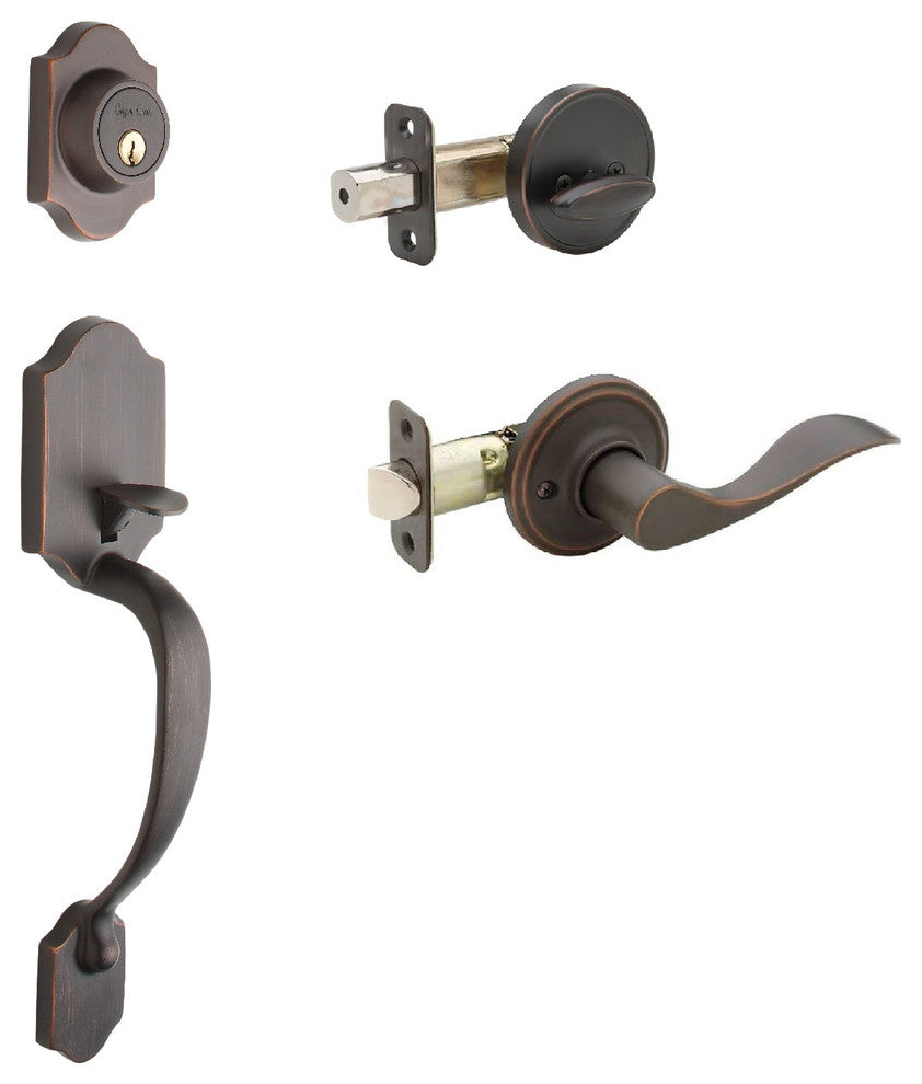 Active Handle Set, Waverlie Lever Interior Trim, Tuscan Bronze