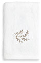 Autumn Leaves Washcloth, White & Light Brown, 13"x13"