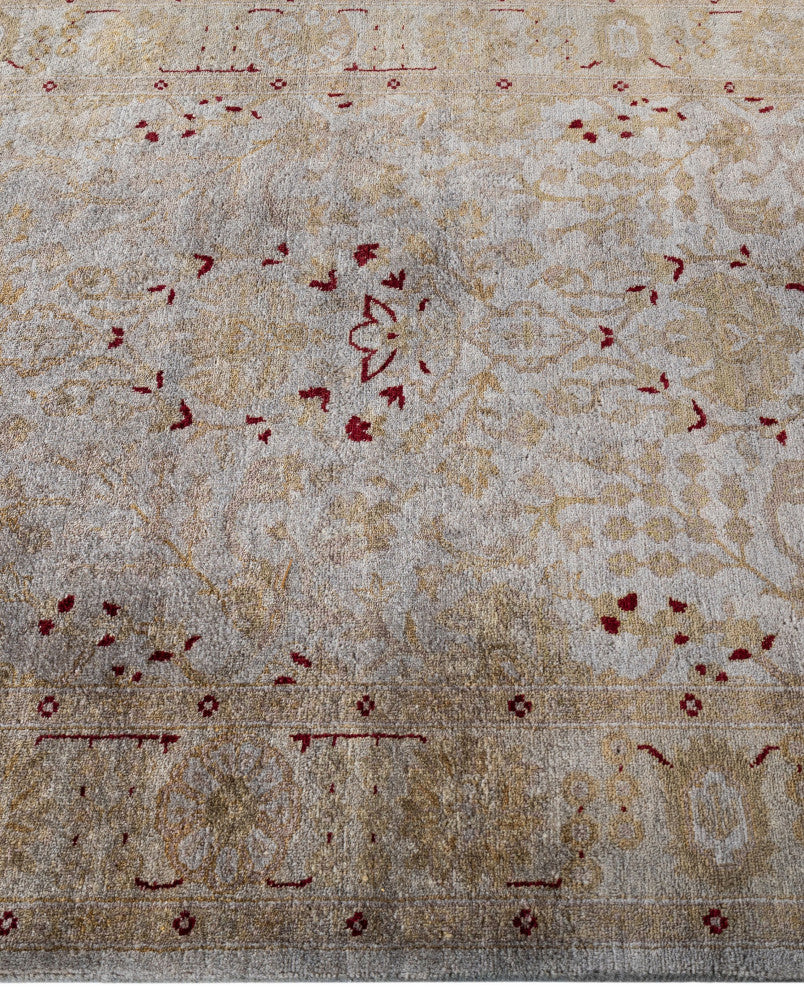 Overdyed One-of-a-Kind Hand-Knotted Area Rug Gray, 3' 1" x 22' 4"