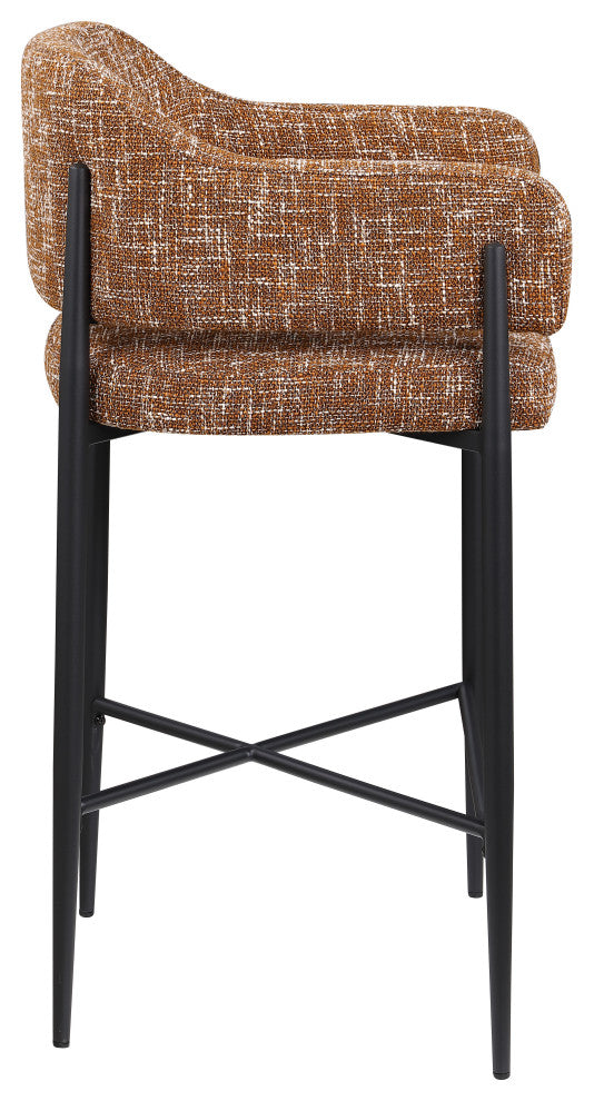 Dame Upholstered Bar and Counter Stool, Cognac