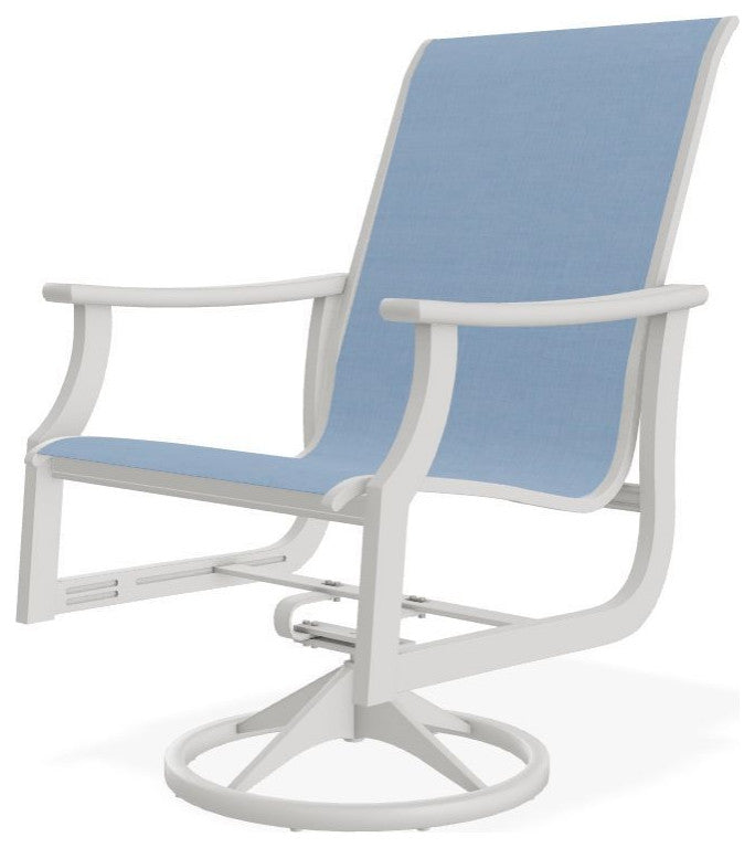 St. Catherine Sling Outdoor Swivel Rocker, Sky/Snow