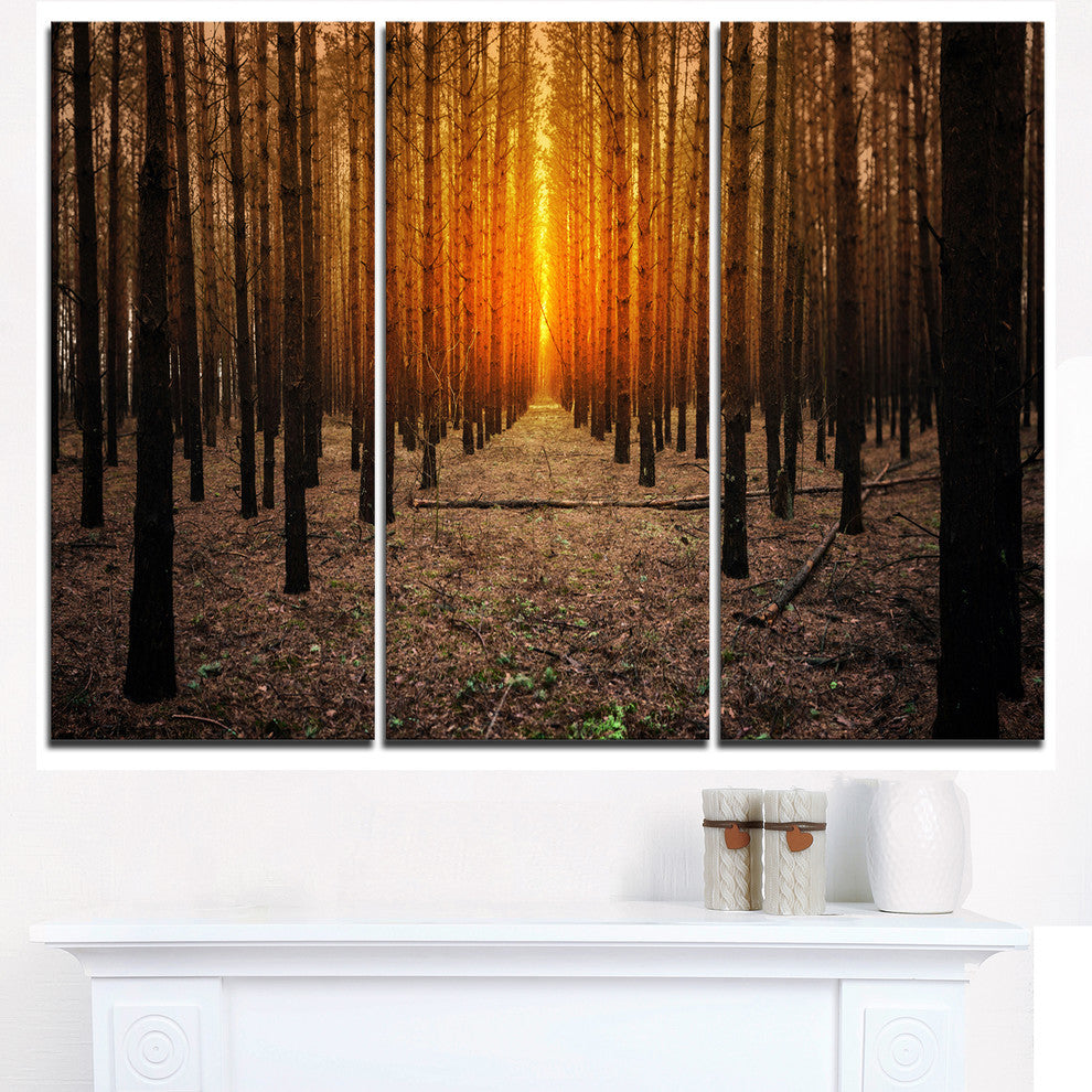 "Halloween-Themed Spooky Dark Forest" Forest Metal Wall Art, 3 Panels, 36"x28"