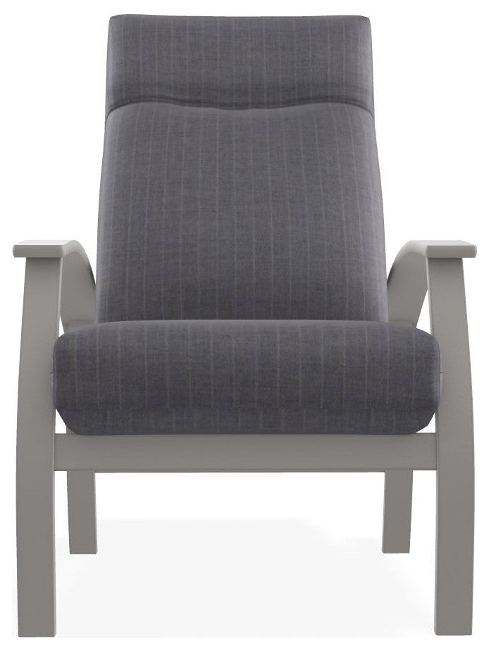 Belle Isle Cushion Outdoor Adjustable Back Chair, Ticking Fog/Warm Gray