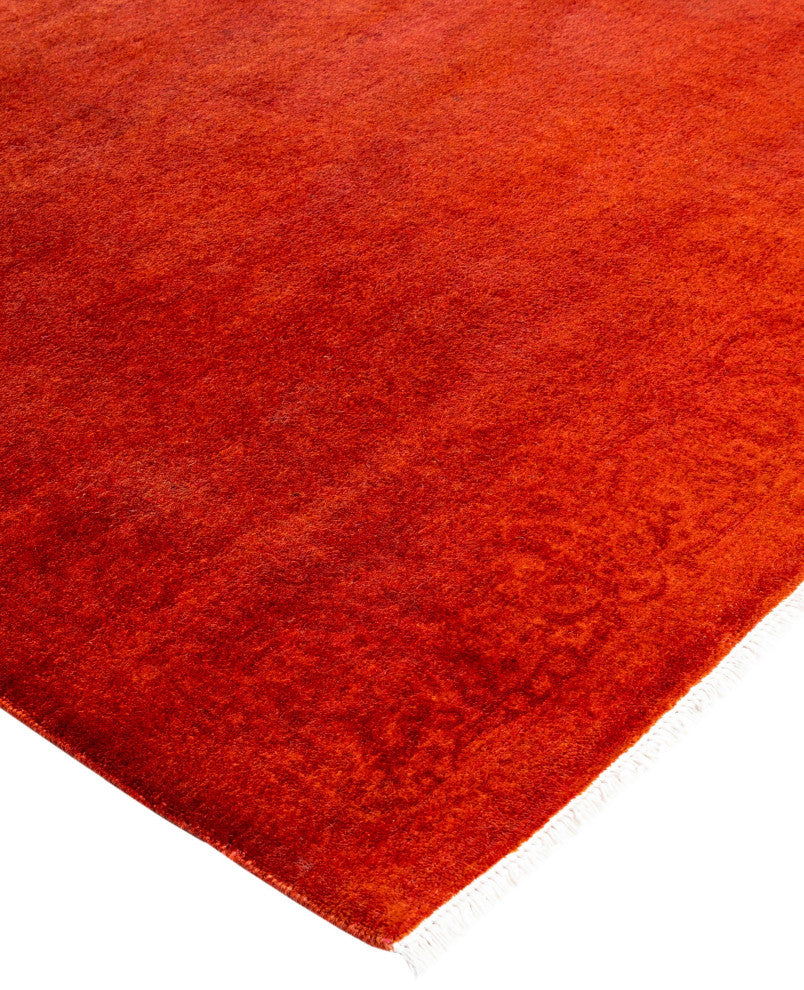 Overdyed One-of-a-Kind Hand-Knotted Area Rug Pink, 4' 2" x 6' 1"