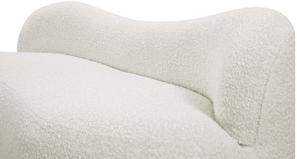 Flair Boucle Fabric Upholstered Bench, Cream