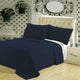 Wrinkle-Free Checkered Quilted Coverlet Set, Navy, King/Cal King