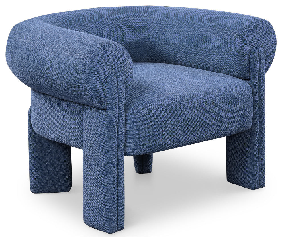 Stefano Upholstered Accent Chair, Navy