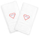 "I Love You" Embroidered White Hand Towels, Set of 2, Pink