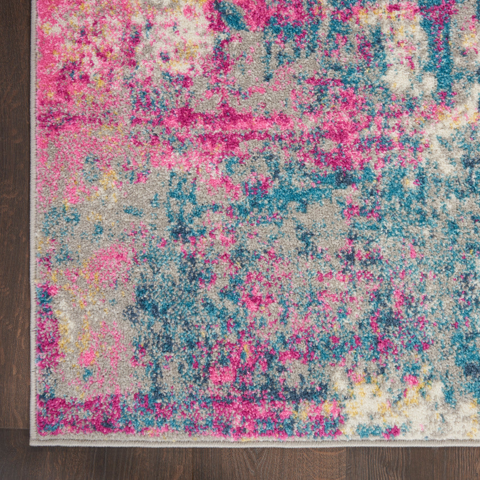 Nourison Passion 5'3" x Square Ivory Multicolor Modern Indoor Rug