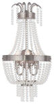 Wall Sconce With Clear Crystals, Brushed Nickel