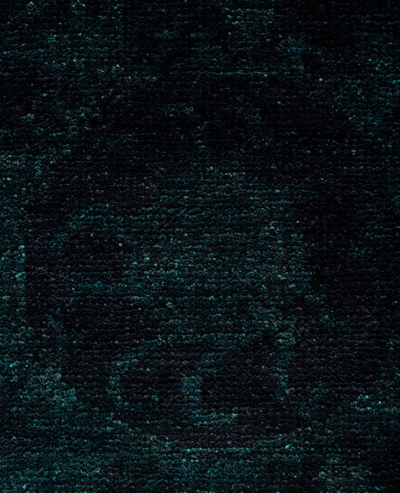 Overdyed One-of-a-Kind Hand-Knotted Area Rug Green, 6' 2" x 8' 10"