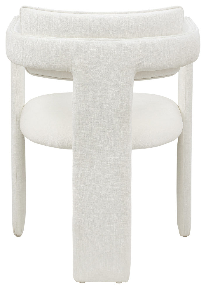 Brenda Upholstered Dining Chair, Cream, Chenille Fabric, Set of 2