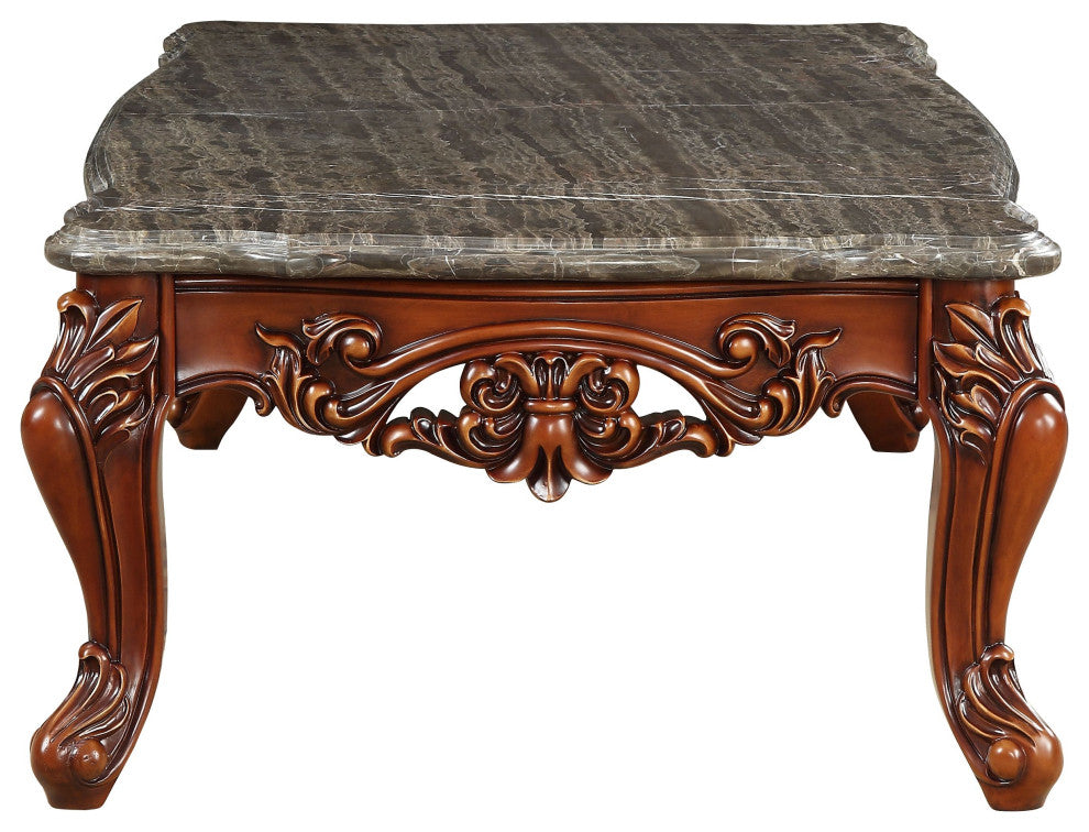 ACME Eustoma Coffee Table, Marble and Walnut