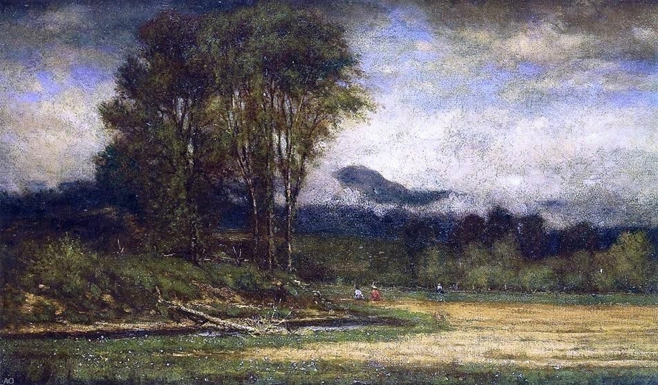 George Inness Landscape With Pond Premium Canvas Print