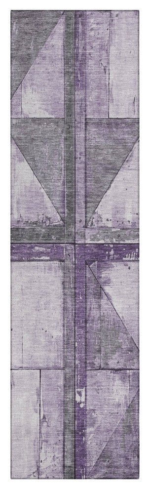 Machine Washable Indoor/Outdoor Chantille ACN1876 Purple 2'3" x 7'6" Runner Rug