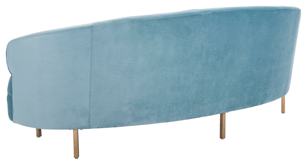 Safavieh Couture Primrose Curved Sofa, Light Blue