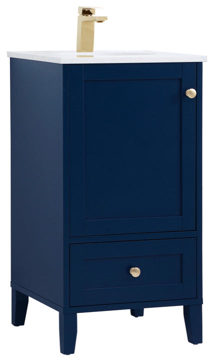 Single 18" Bathroom Vanity (Blue), Blue, 18