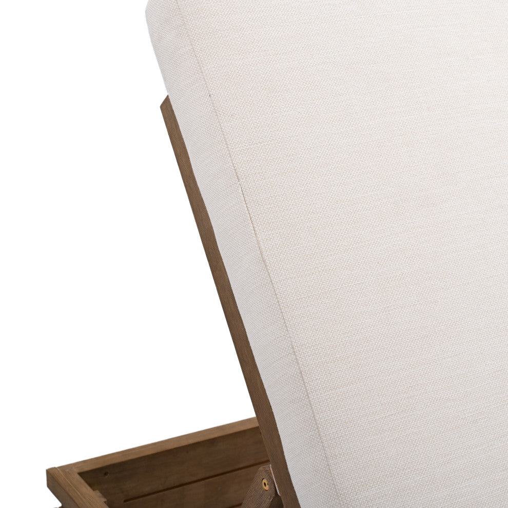 Safavieh Couture Indoor-Outdoor Barbados Chaise Lounge, Natural/Beige