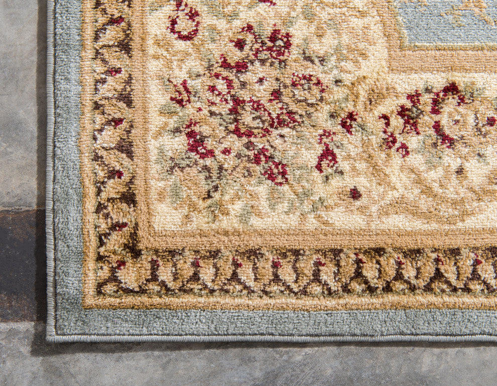 Unique Loom Light Blue Phillipe Versailles 7' 0 x 10' 0 Area Rug