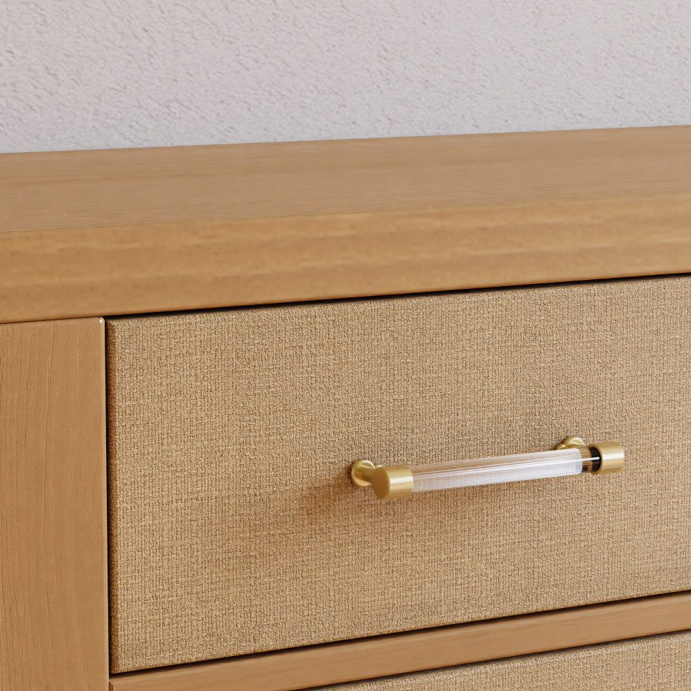 Eloise 7-Drawer Assembled Dresser, Honey and Performance Sand Eco-Weave