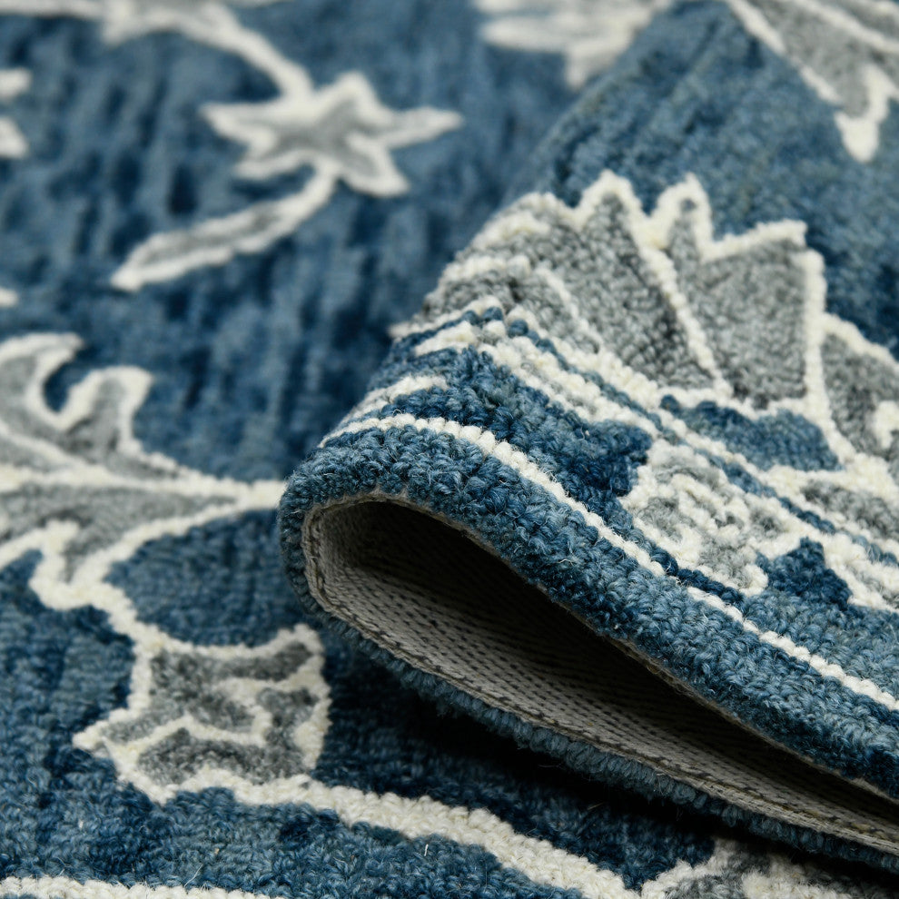 Romania Hope Area Rug, Navy, 5' x 8', Floral