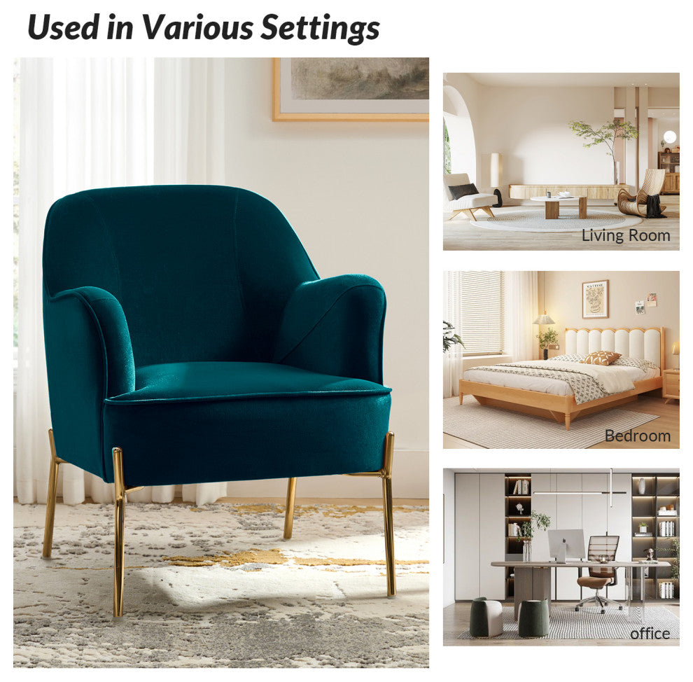 Nora Fabric Accent Chair, Teal