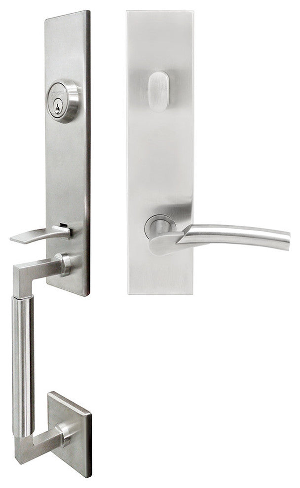 Phoenix Lever, Tubular Entry Handleset, RHR, Satin Stainless Steel