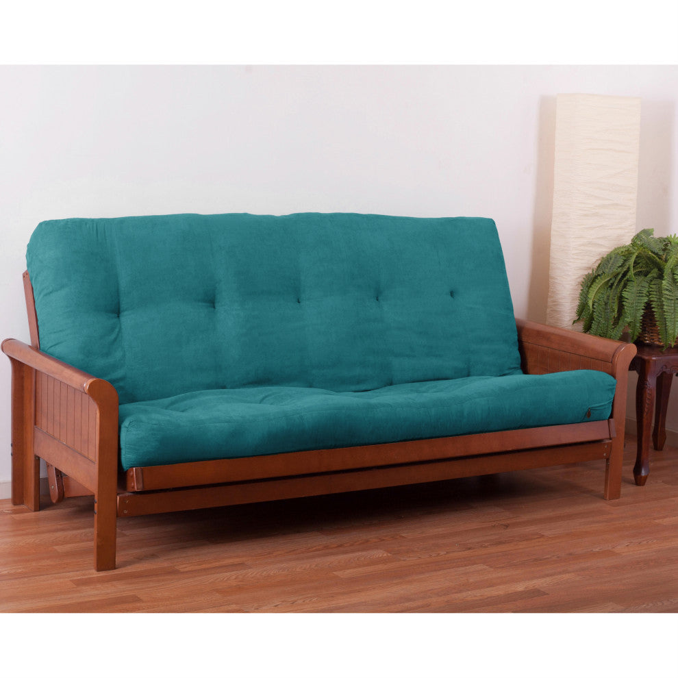 Blazing Needles Vitality 8" Microsuede Full Futon Mattress, Aqua Blue