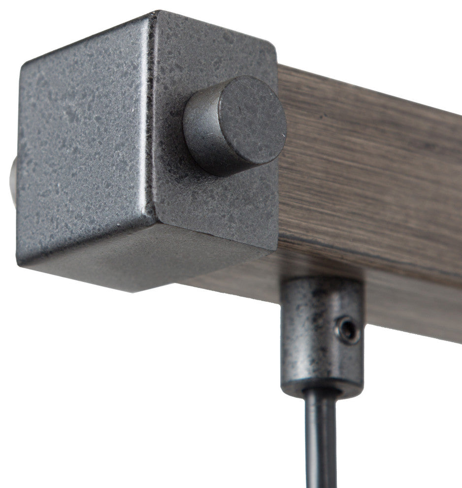 LNC Farmhouse Mason Jar Glass and Wood Kitchen Island Light, Clustered