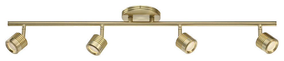 WAC Lighting Vector LED 4 Light Fixed Rail, Brushed Brass