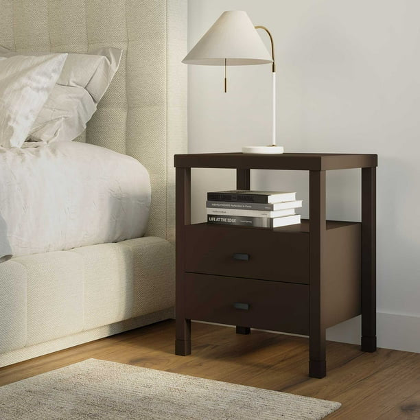 East at Main Westwood Brown Acacia Wood Square Accent Table, Brown