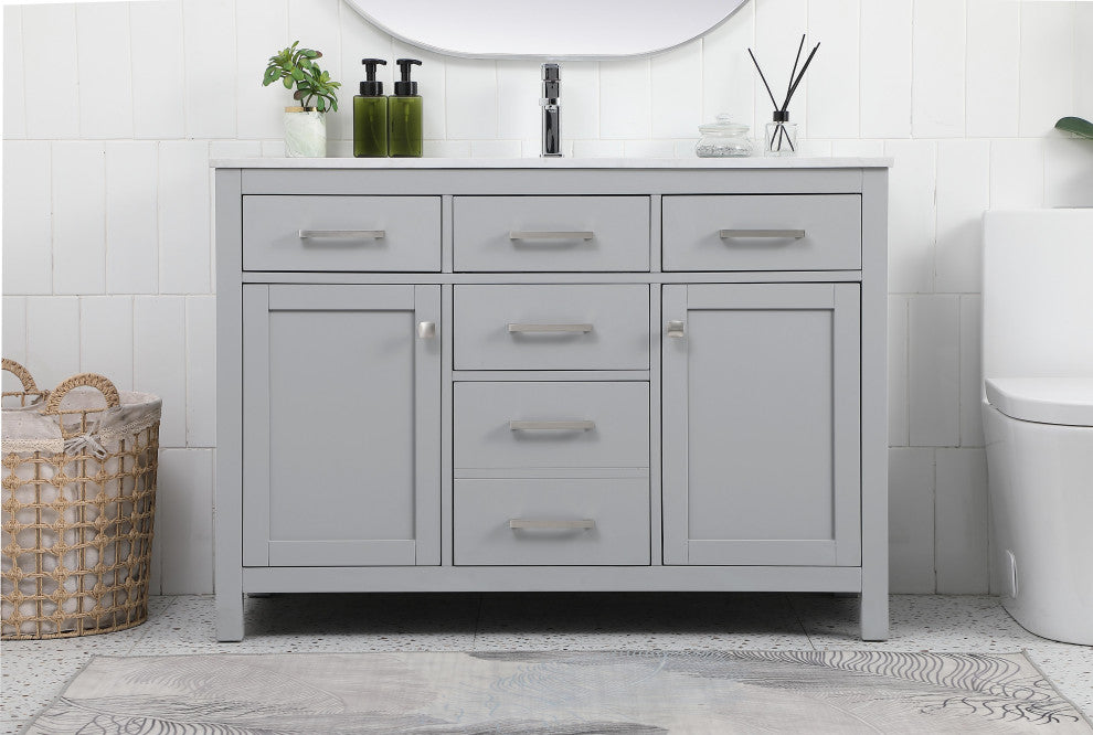48" Single Bathroom Vanity, Grey