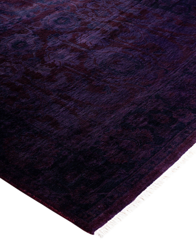 Overdyed One-of-a-Kind Hand-Knotted Area Rug Purple, 3' 2" x 5' 3"