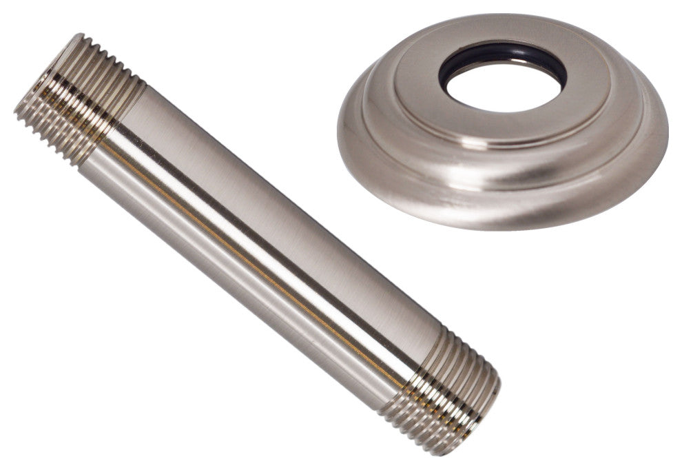 1/2" Ips X 4" Ceiling Mounted Shower Arm With Flange In Oil Rubbed Bronze, Satin Nickel