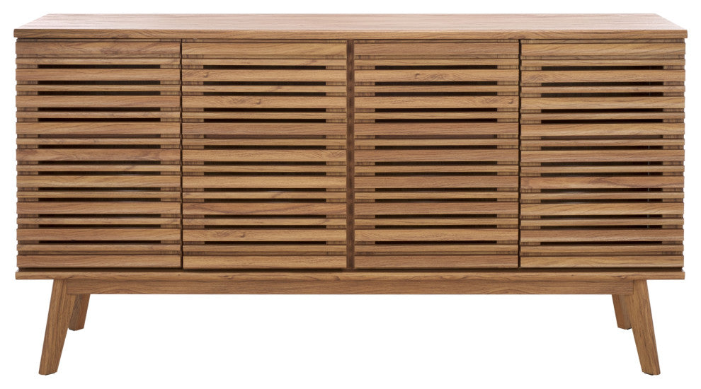 Safavieh Atlantes 4 Door 4 Shelf Media Stand, Oak