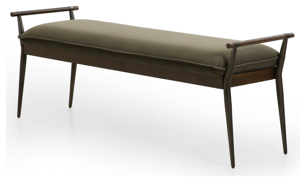 Charlotte Bench-Modern Velvet Loden