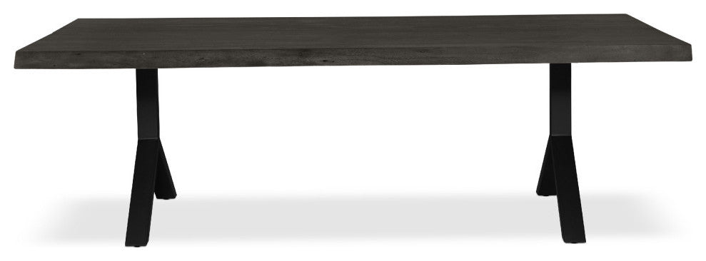 Brooks Dining Table, Y Base, 40"x79", Ebonized Top, Black Base