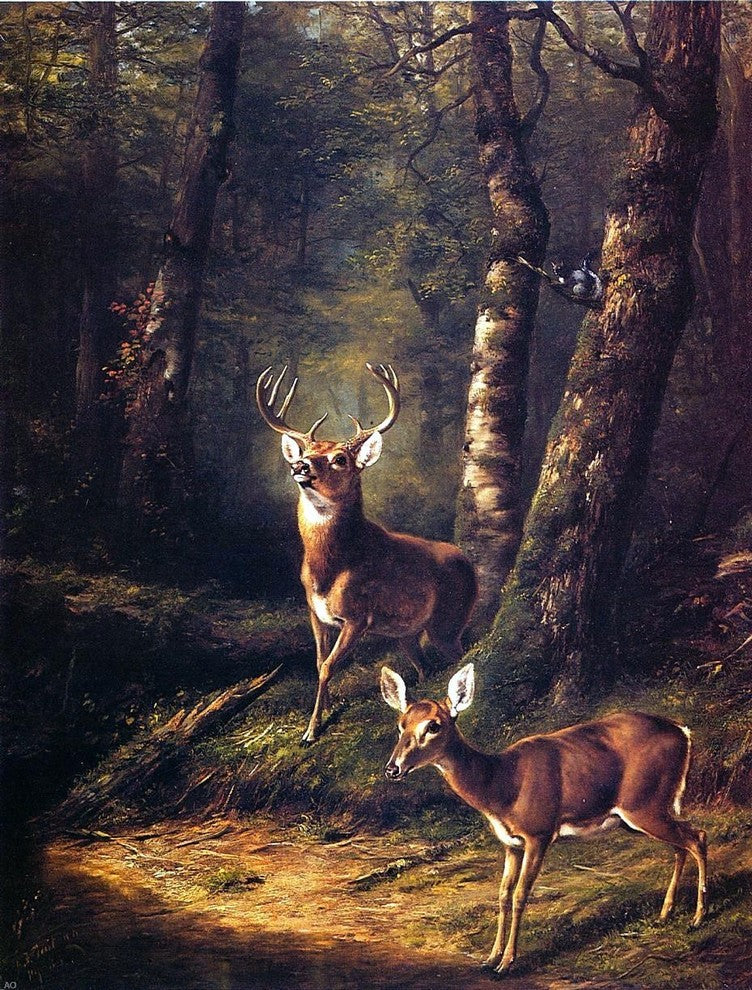 Arthur Fitzwilliam Tait The Forest: Adirondacks - 21" x 28" Premium Canvas Print