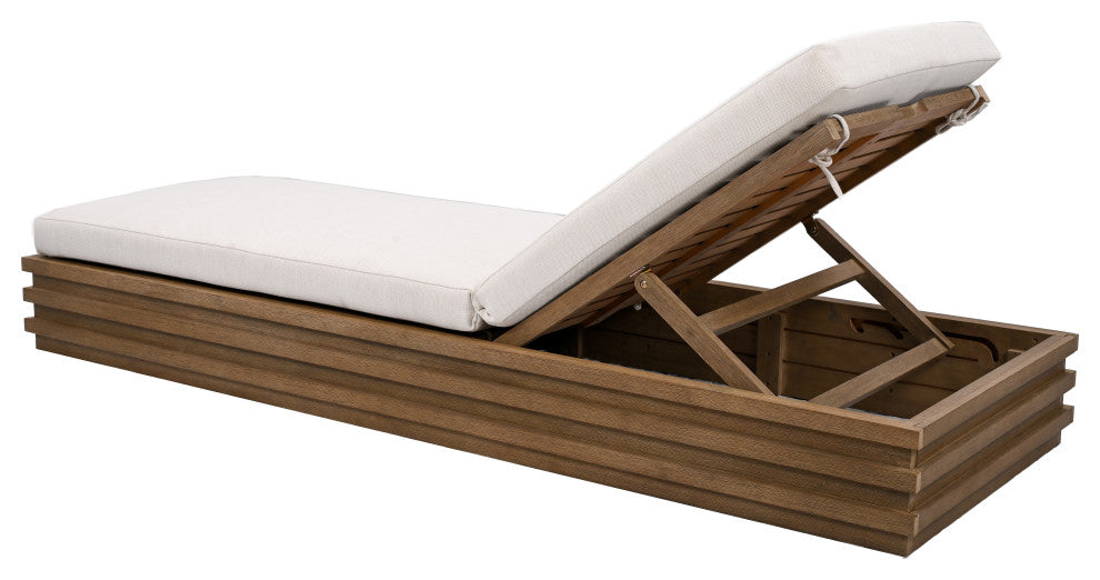 Safavieh Couture Indoor-Outdoor Barbados Chaise Lounge, Natural/Beige