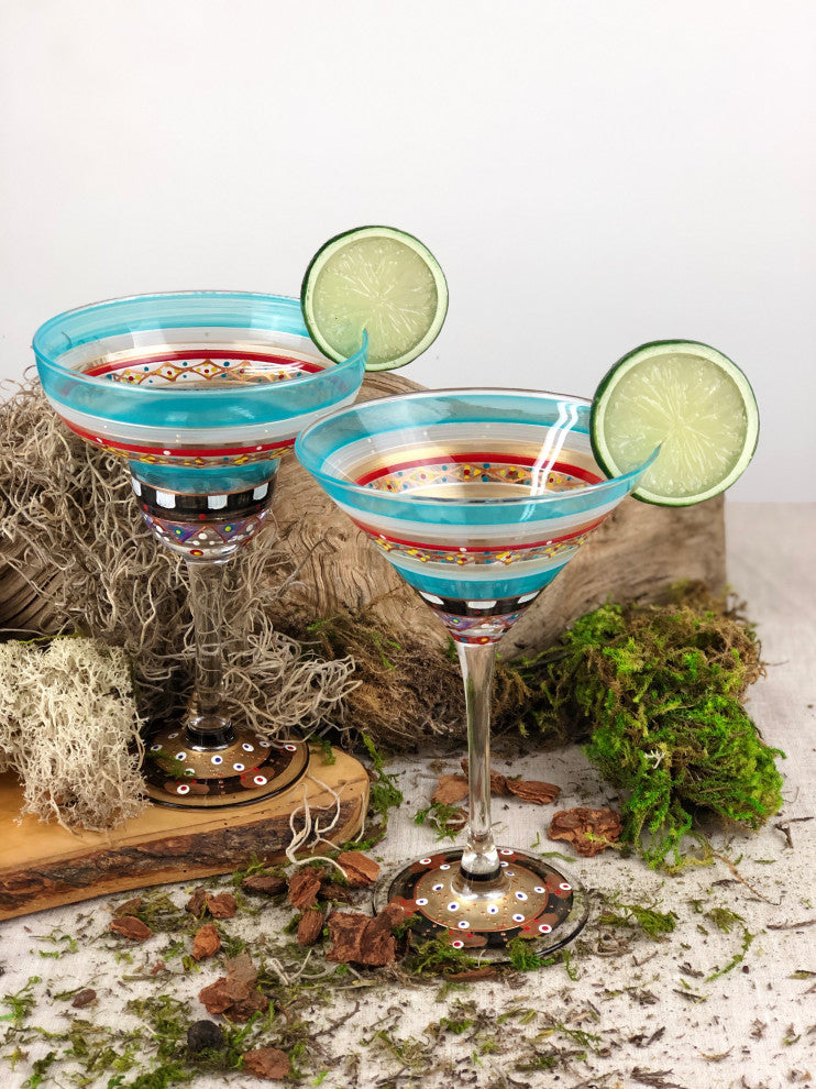 Mosaic Carnival Martini Glasses, Set of 2