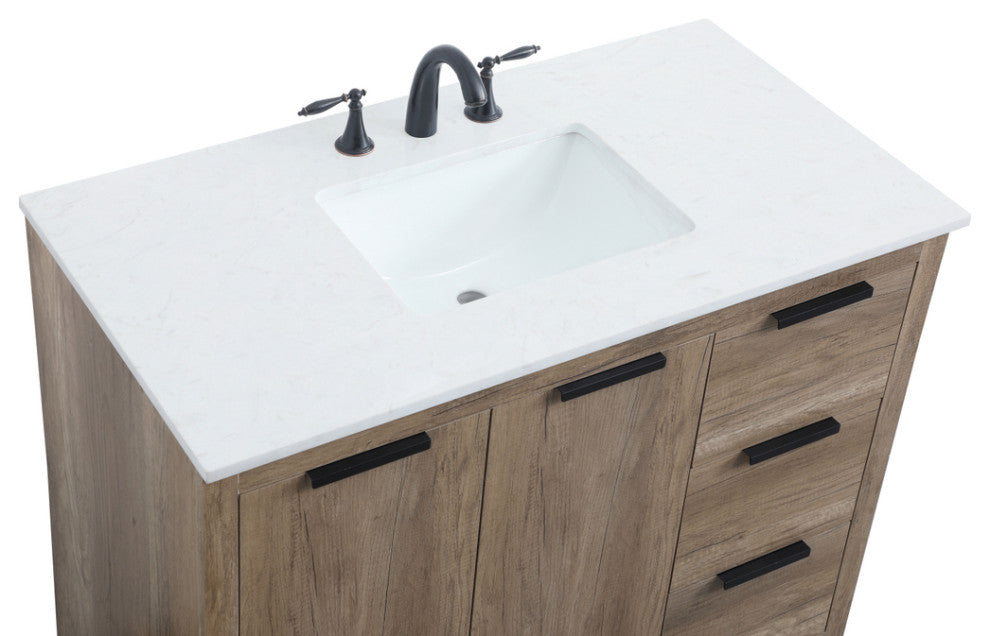 Bethany Single Bathroom Vanity, Natural Oak, 42"