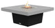 Square Fire Pit Table, 48x48, Chat Height, Propane, Hilltop Grey Top, Black