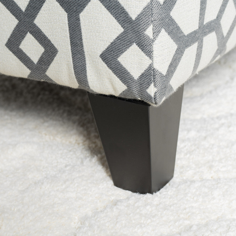 GDF Studio Clor Chic and Modern Storage Ottoman, Gray Geometric