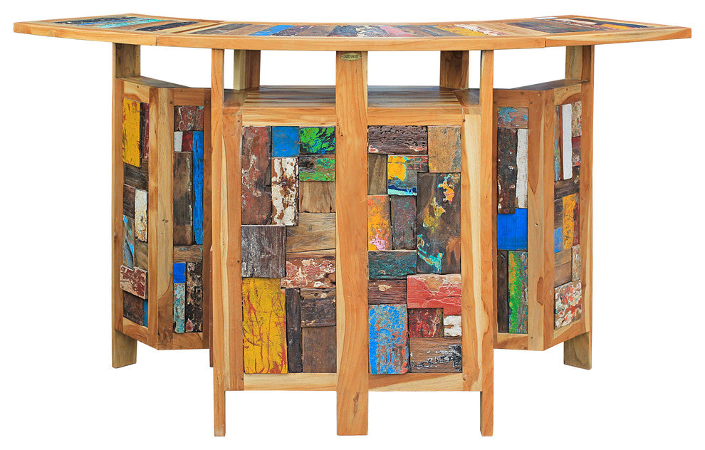Teak Folding Bar Made From Recycled Teak Wood Boats