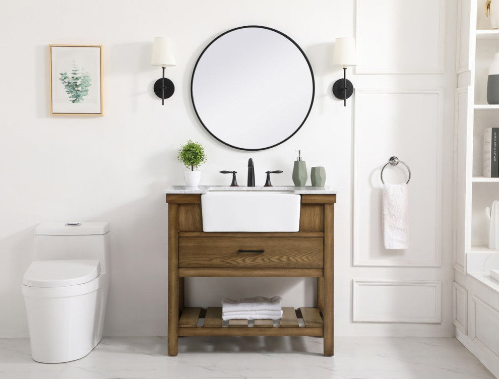 Home Living 22" Farmhouse Driftwood-Light Bathroom Vanity