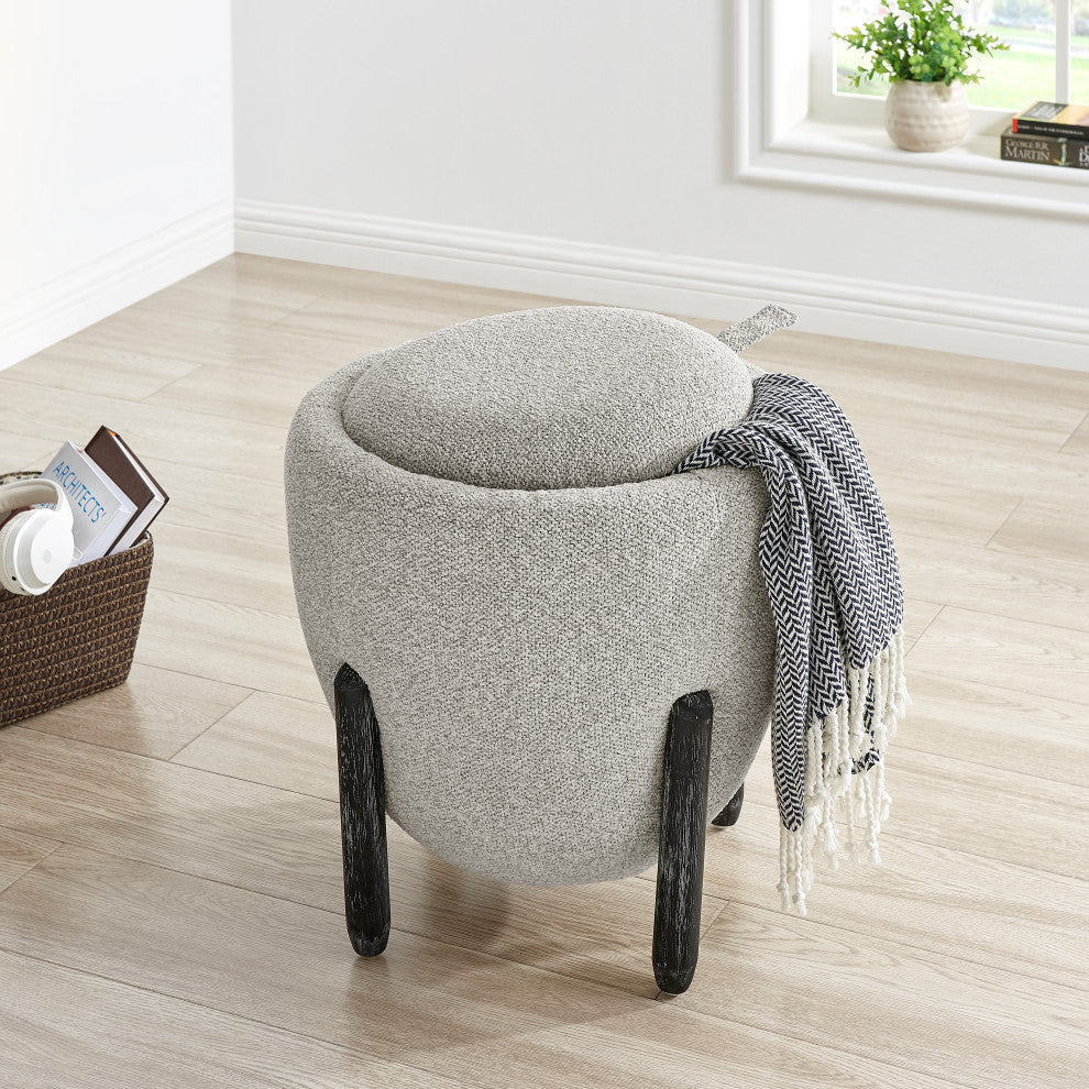 Murphy Storage Ottoman, Horizon Gray, Fabric