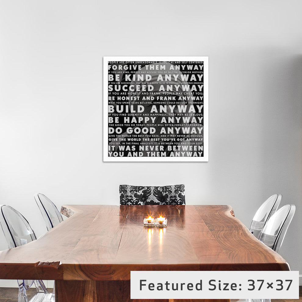 "Mother Teresa Quote" Wrapped Canvas Art Print, 18x18x1.5