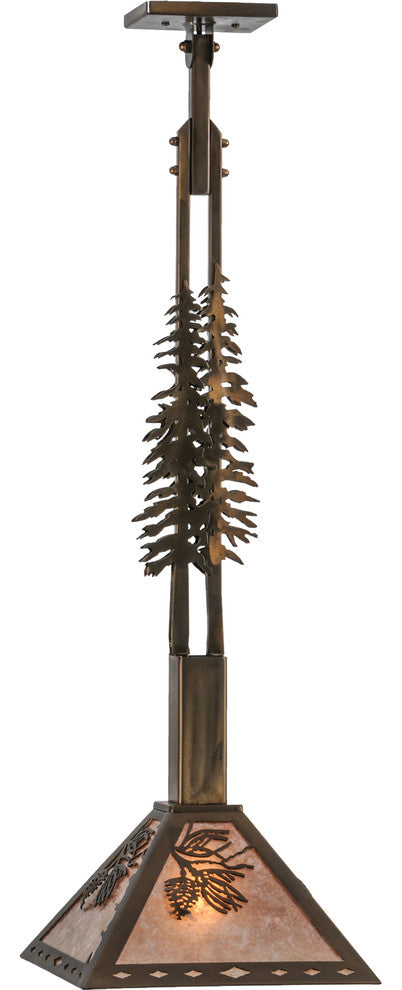 12 Square Winter Pine Tall Pines Pendant