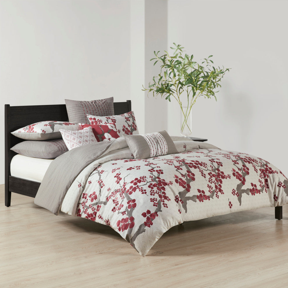 N Natori Cherry Blossom Duvet Cover Mini Set, Queen