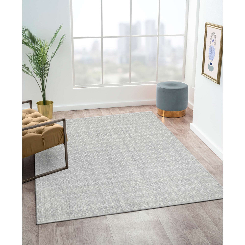 Star Texture Area Rug, Light Gray, 6'x9'